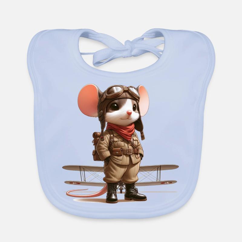 Cute Mouse Pilot Baby Bio-Lätzchen