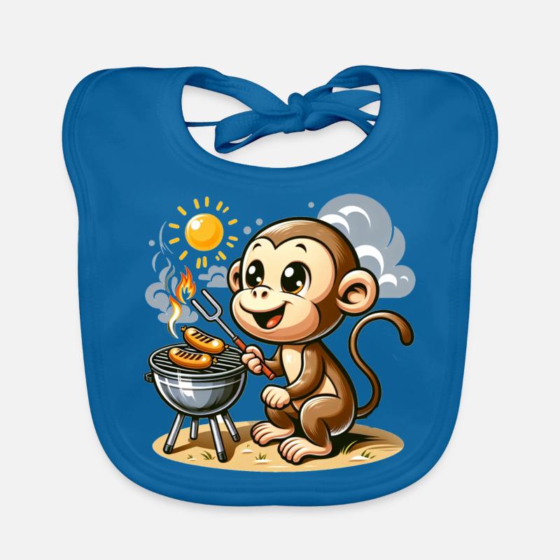Cute BBQ Monkey Baby Bio-Lätzchen