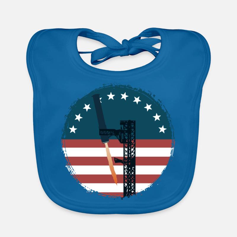 Space travel - rocket - gripper arms - interception Organic Baby Bibs