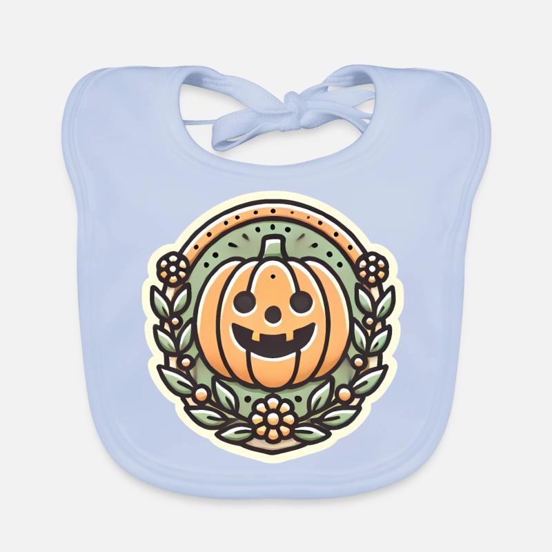 Vintage Halloween citrouille couronne badge Bavoir bio Bébé