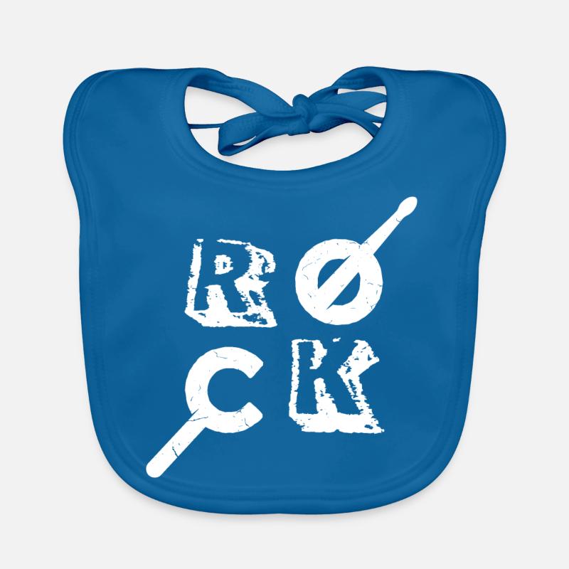 Batterie ROCK Drumstick Percussion Drummer - Bavoir bio Bébé - bleu paon