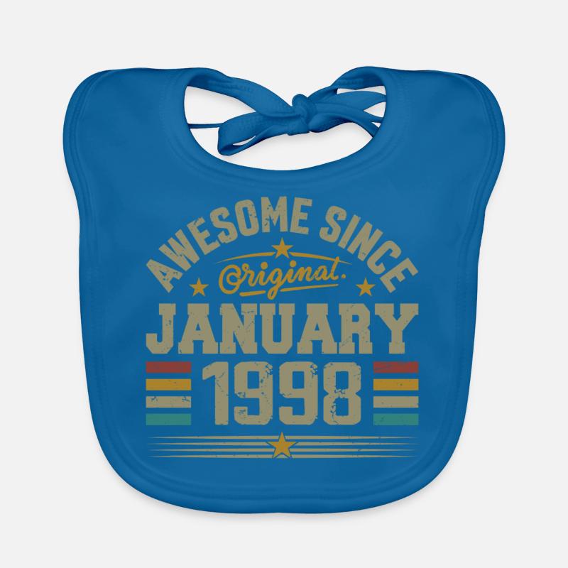 Retro Geburtstagsgeschenk geboren im Januar 1998 Baby Bio-Lätzchen