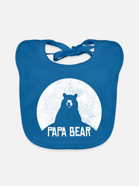 Bester Papa Vintage Bär Retro Vatertag Geschenk - Baby Bio-Lätzchen - Pfauenblau