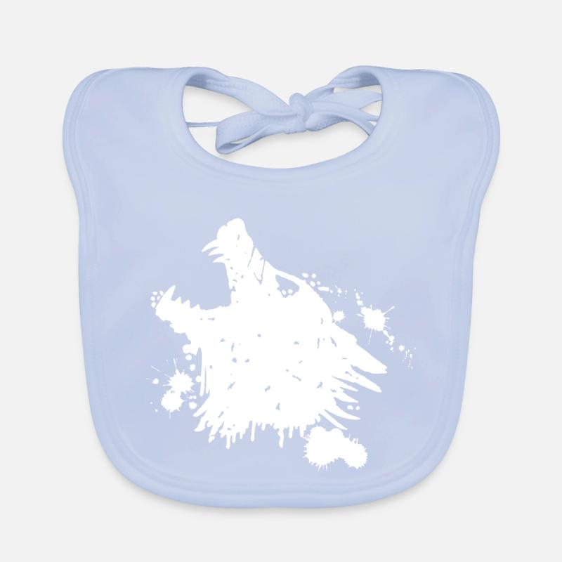 Loup blanc hurlant Bavoir bio Bébé