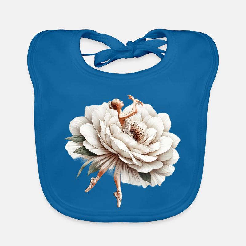 Danseuse de ballet avec tutu - Bavoir bio Bébé - bleu paon