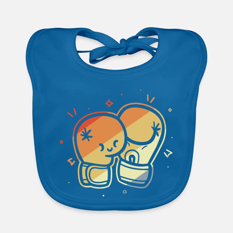 Vintage Boxing Gloves Comic Organic Baby Bibs