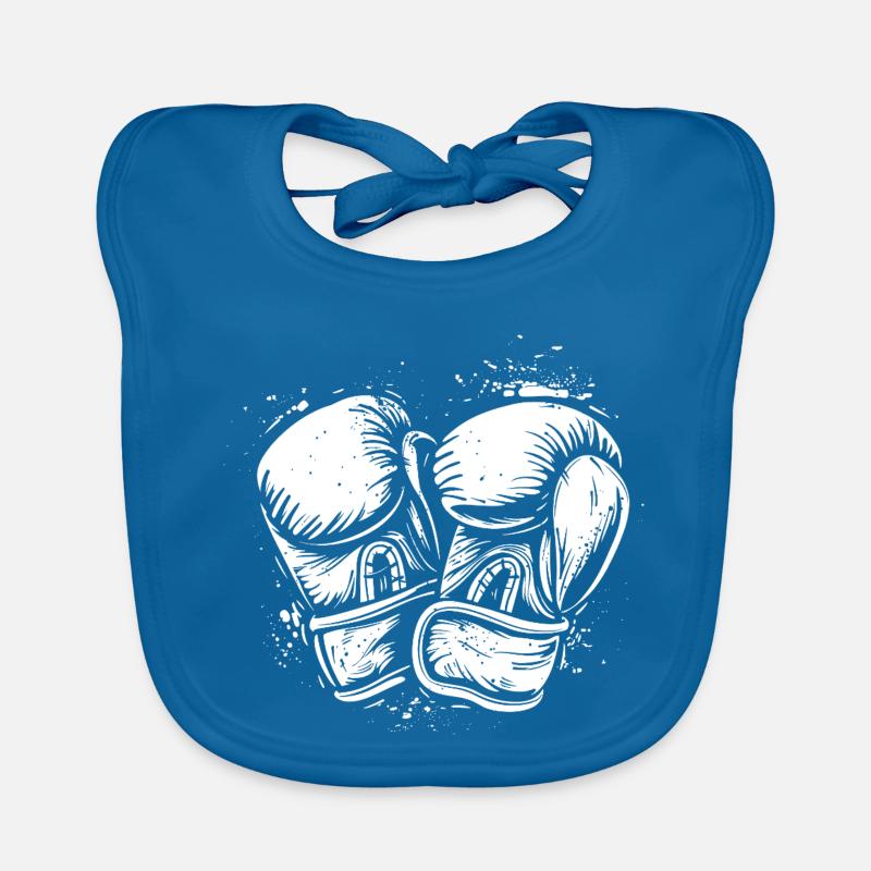 Boxing Gloves Drawing Organic Baby Bibs