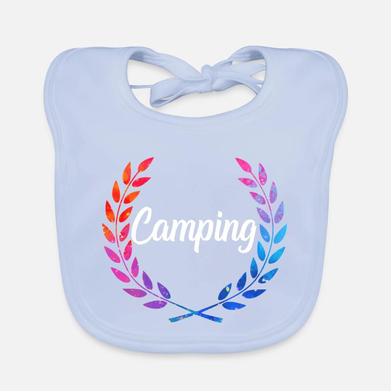 Camping Farblaurel Script Baby Bio-Lätzchen
