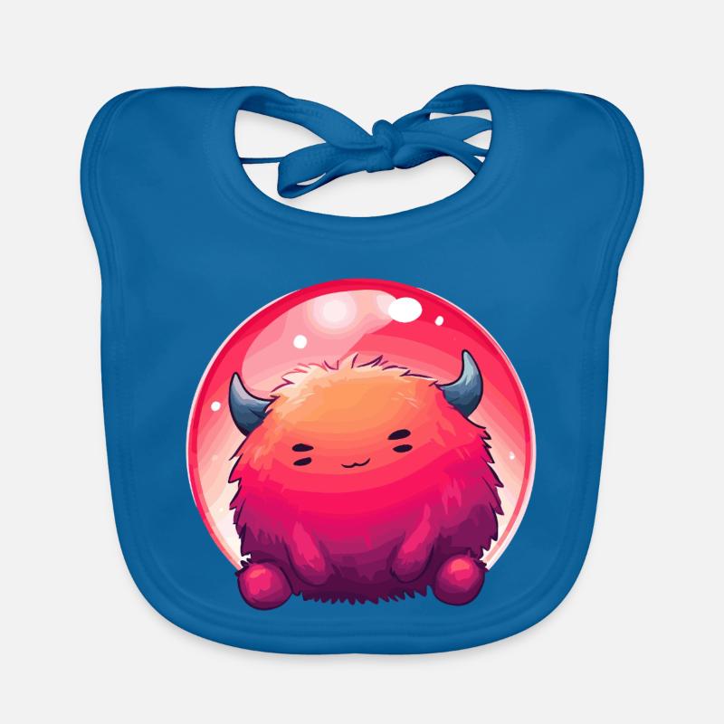 Fluffy Monster Face Gradient Organic Baby Bibs