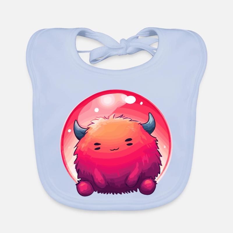 Fluffiges Monstergesicht Gradient Baby Bio-Lätzchen