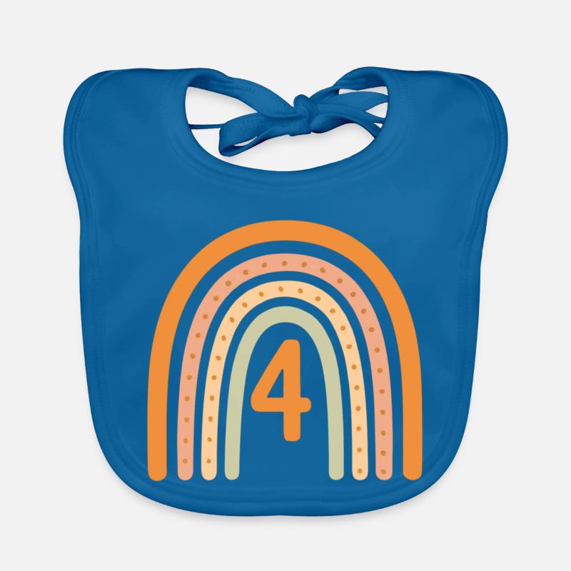 Vierter Geburtstag Regenbogen Baby Bio-Lätzchen