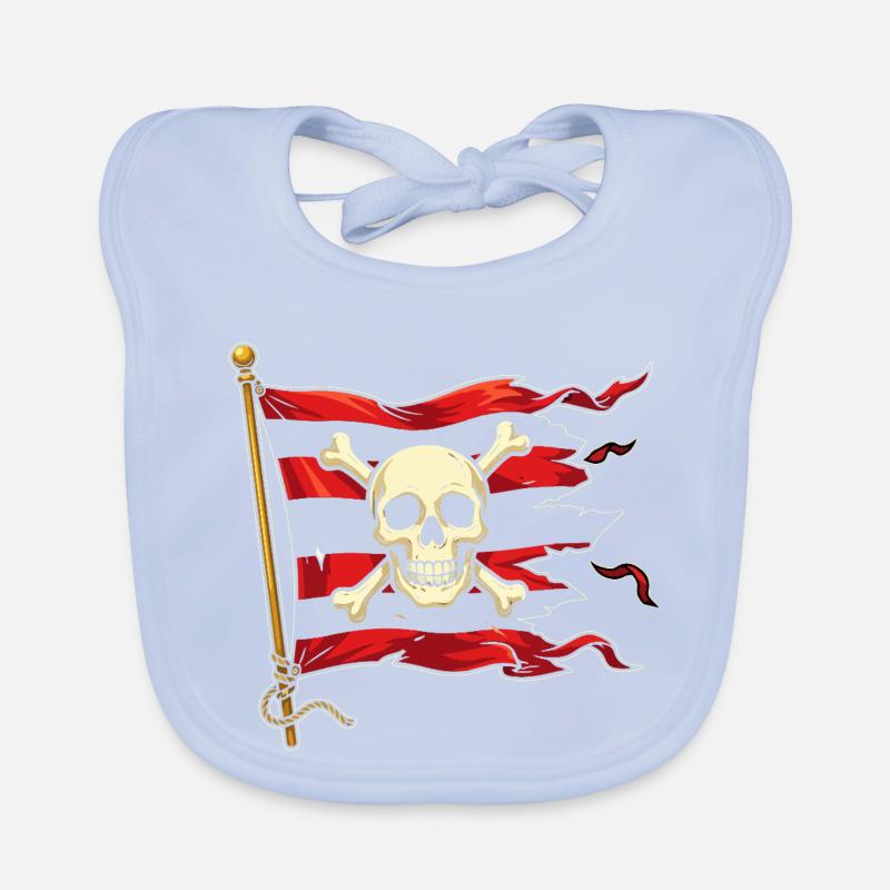 Crâne sur drapeau pirate Bavoir bio Bébé
