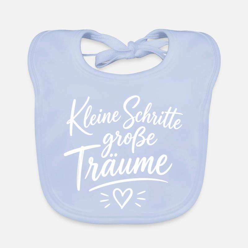 Keine Schritte Große Träume Script Baby Bio-Lätzchen