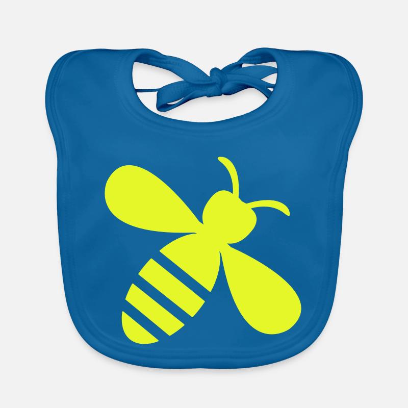 Neon Bee Yellow on Black Organic Baby Bibs