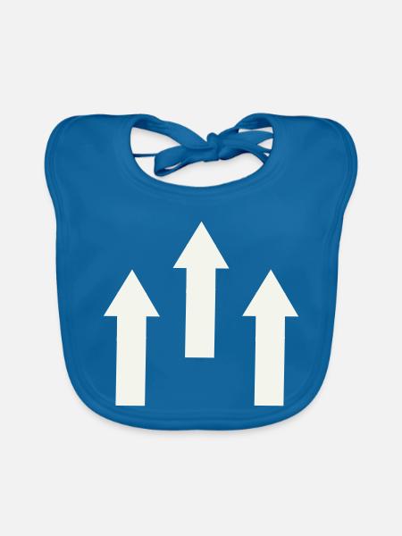 Dreifache Aufwärts-Pfeile - Baby Bio-Lätzchen - Pfauenblau - Vorne