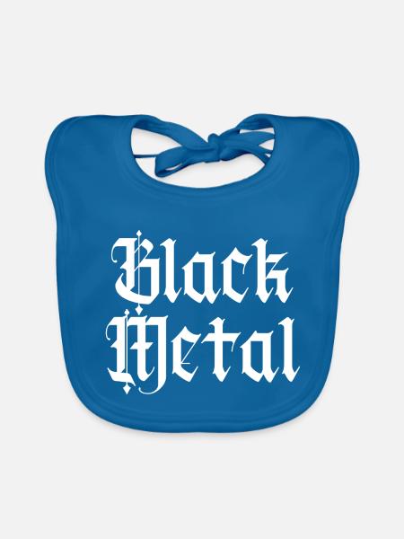 Gothic Black Metal Motiv - Baby Bio-Lätzchen - Pfauenblau