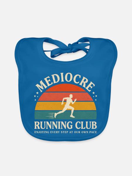 Mittelmäßiger Laufclub Lustiges Läufer-Design - Baby Bio-Lätzchen - Pfauenblau