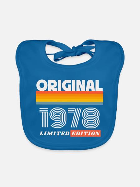 1978 Original Geburtstag Retro Vintage 70er Spruch - Baby Bio-Lätzchen - Pfauenblau