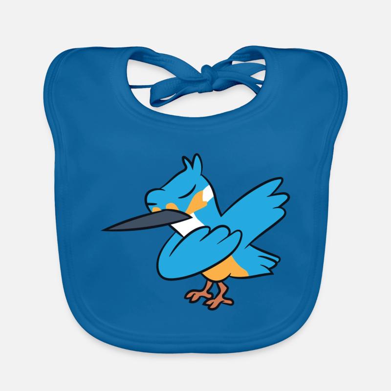 Kingfisher - Dab, dabbing, dancing Organic Baby Bibs