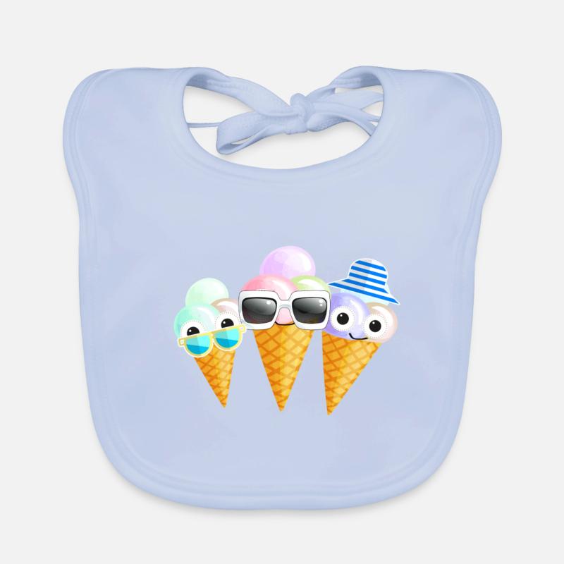 eistüten, eis,icecream,comic, sonnenbrille Baby Bio-Lätzchen
