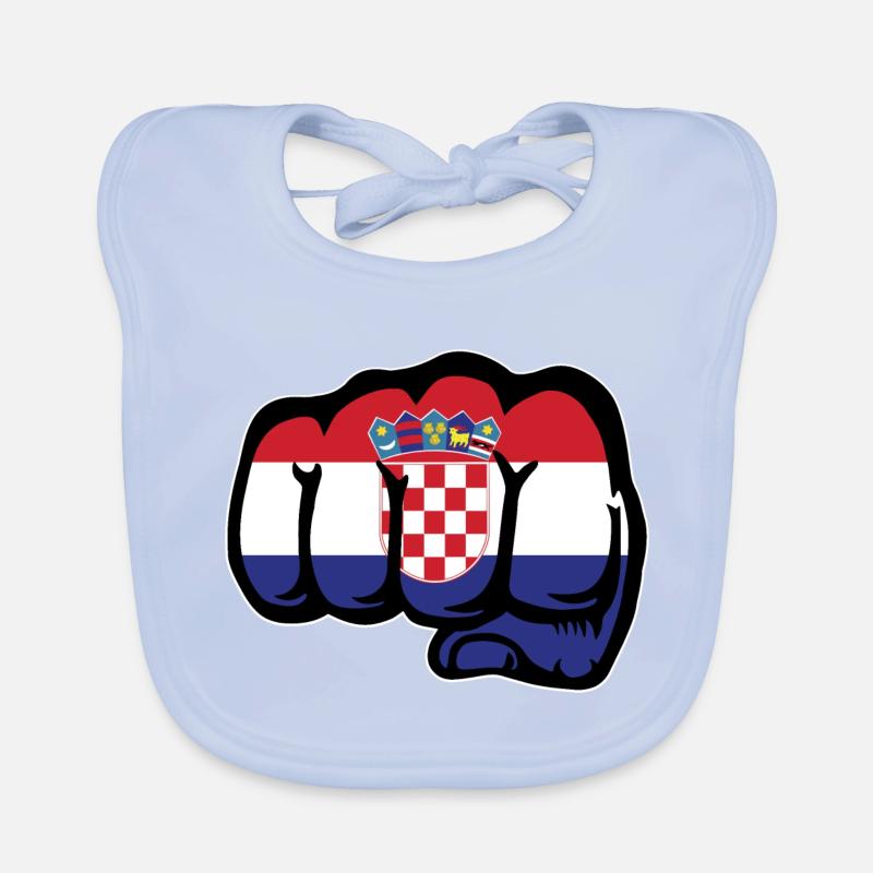Poing de main de drapeau de la Croatie Bavoir bio Bébé