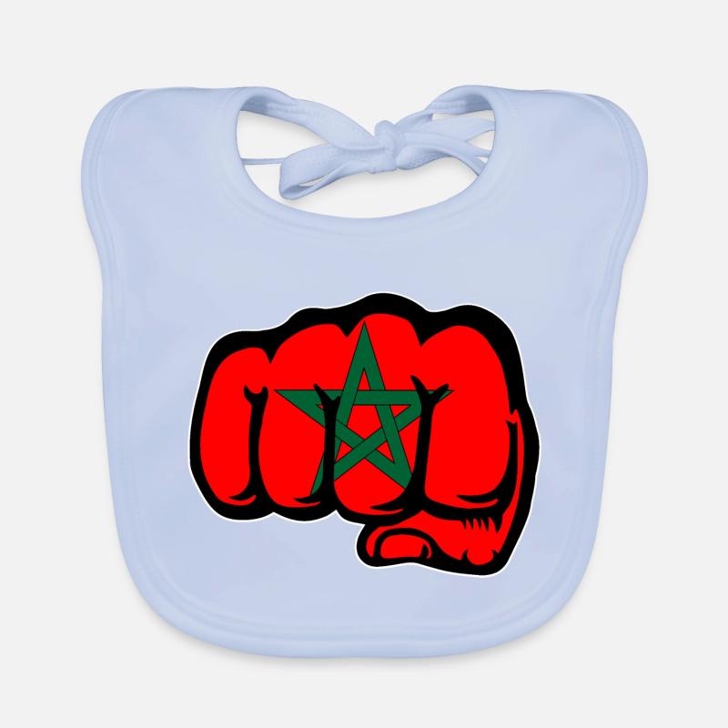Drapeau du Maroc main poing Bavoir bio Bébé