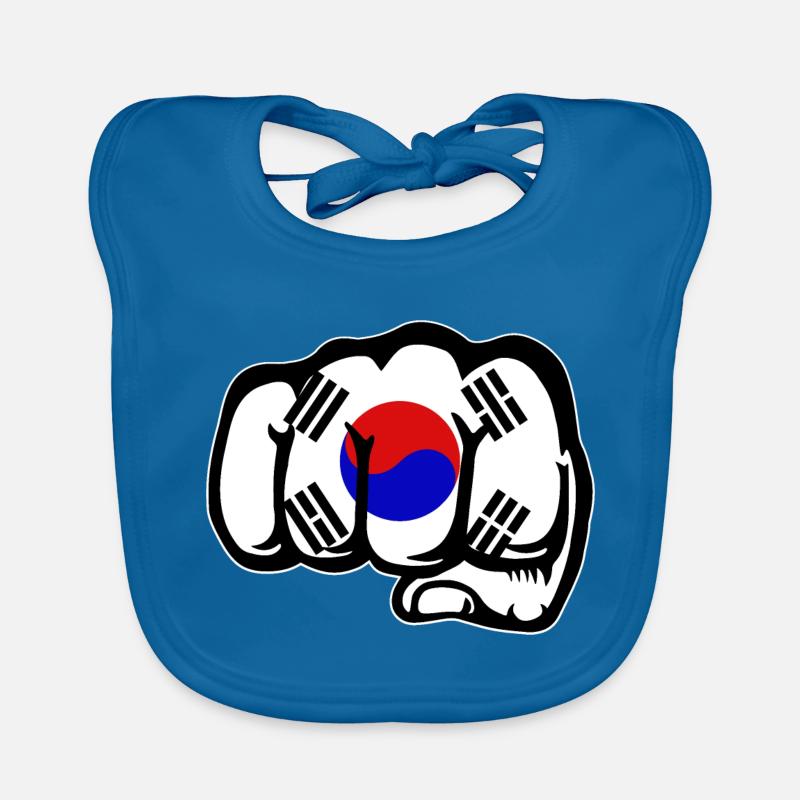 Drapeau de la Corée du Sud main poing Bavoir bio Bébé