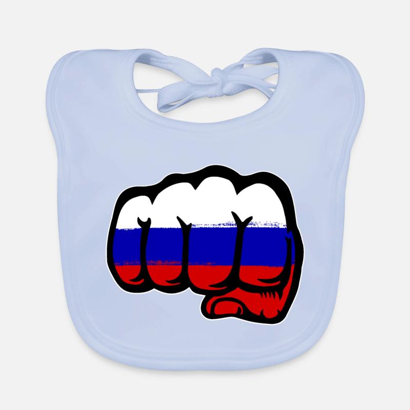 Drapeau de la Russie main poing Bavoir bio Bébé