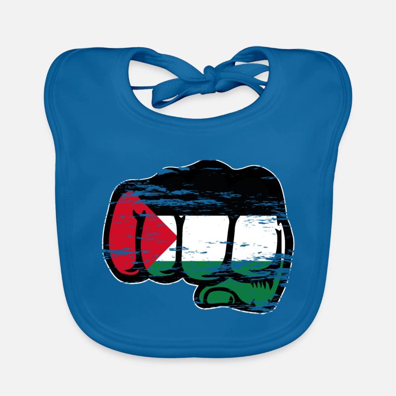 Drapeau de la Palestine poing à la main utilisé Bavoir bio Bébé