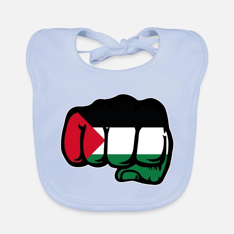 Drapeau de la Palestine poing main Bavoir bio Bébé