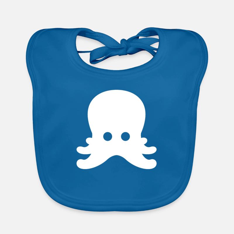 Octopus - Organic Baby Bibs - peacock-blue
