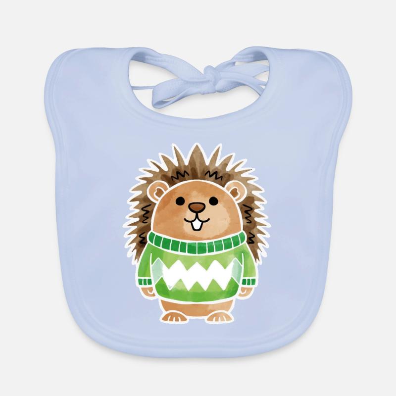 Igel pullover white Baby Bio-Lätzchen