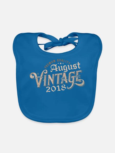 Geschenk August 2018 Geburtstag August 2018 August - Baby Bio-Lätzchen - Pfauenblau - Vorne