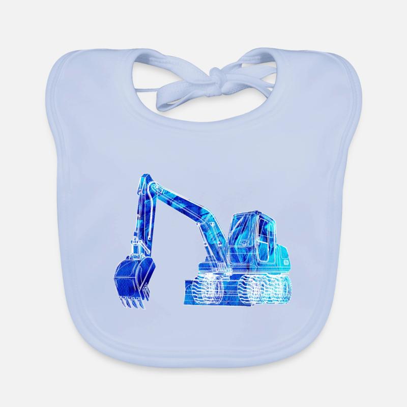 bagger,baufahrzeug,baggerfahren,graffiti,blau Baby Bio-Lätzchen