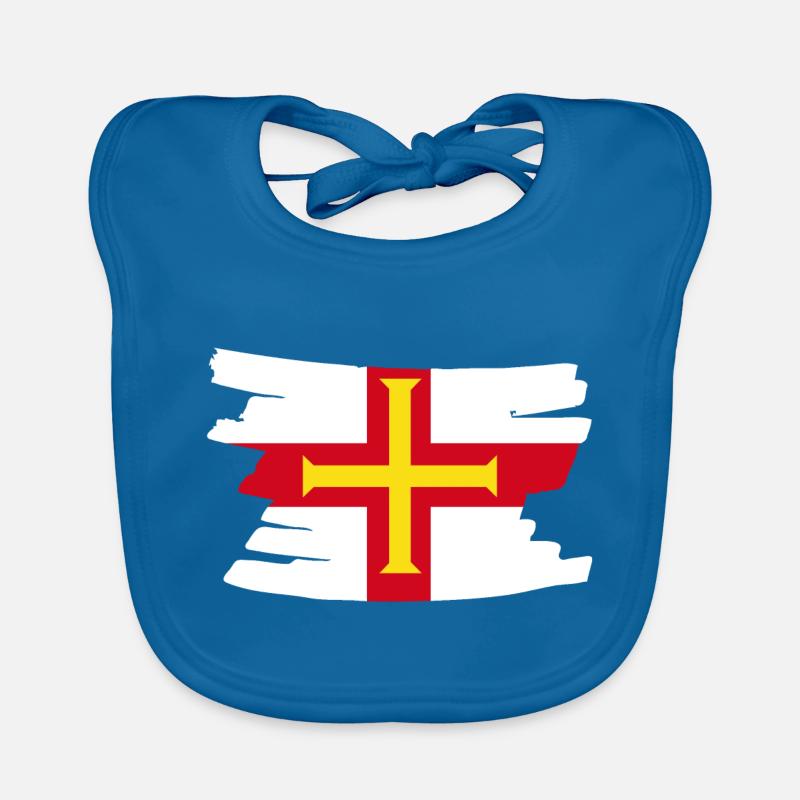 Drapeau national de Guernesey - brosse horizontale Bavoir bio Bébé