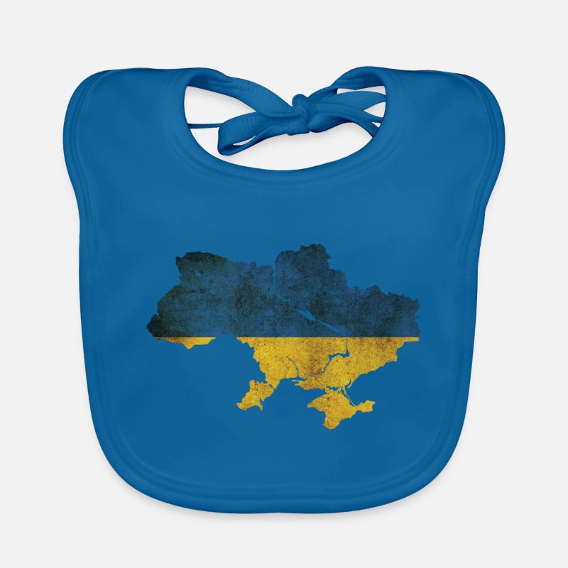 Ukraine - Frontière nationale dans le drapeau national Bavoir bio Bébé