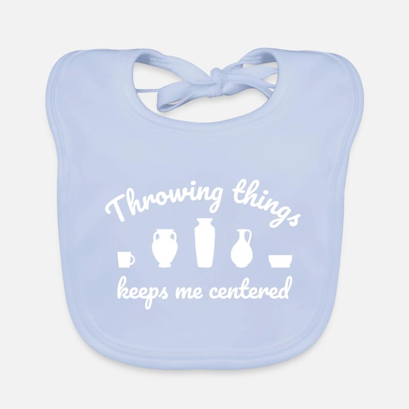 Throwing Things Keeps Me Centered Pottery Pottery Organic Baby Bibs