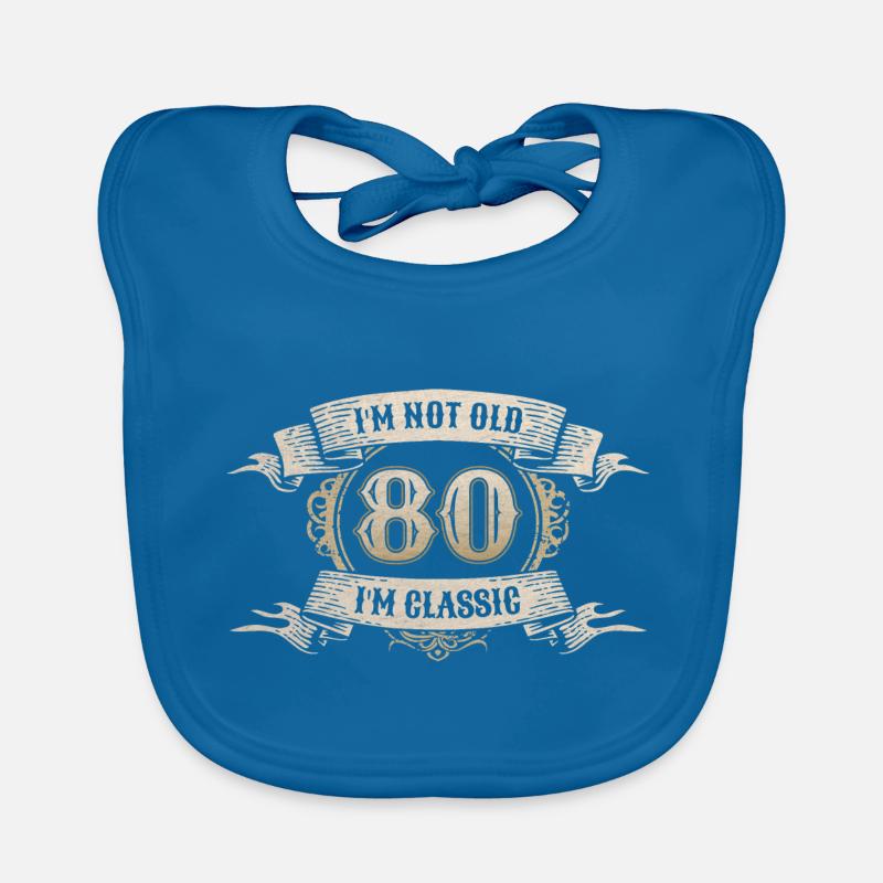 80 Jahre Ich bin nicht alt Ich bin klassisch 80. Geburtstag Baby Bio-Lätzchen