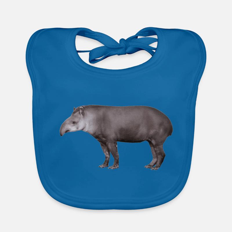 Der Tapir, Schwein oder Elefant? - Baby Bio-Lätzchen - Pfauenblau