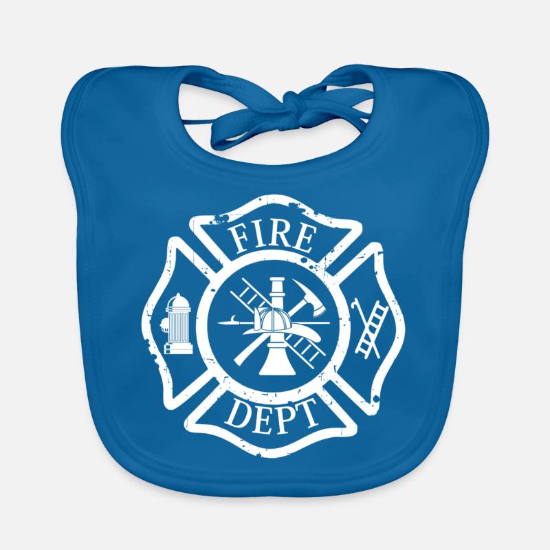 Fire Dept graphic Organic Baby Bibs