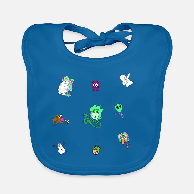 comic comicstyle character Organic Baby Bibs
