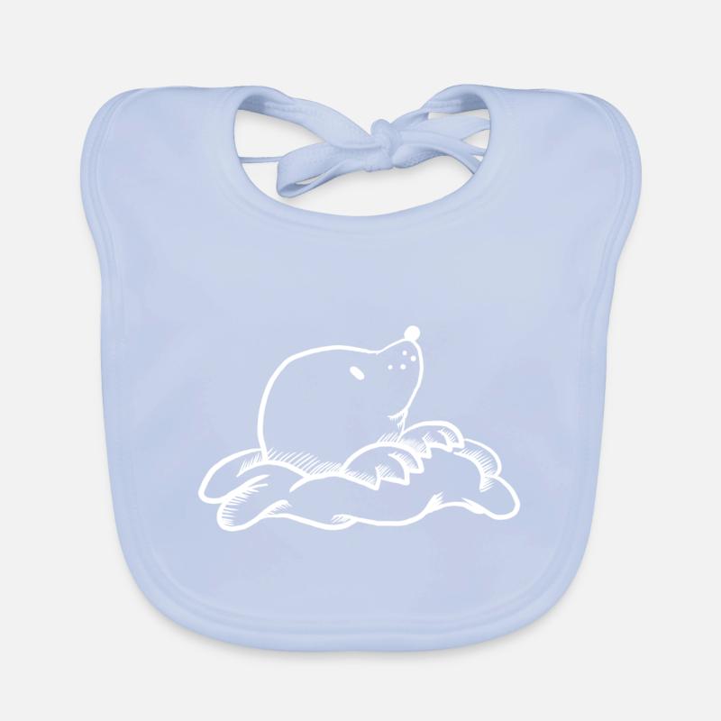 Sweet mole, blanc. Bavoir bio Bébé