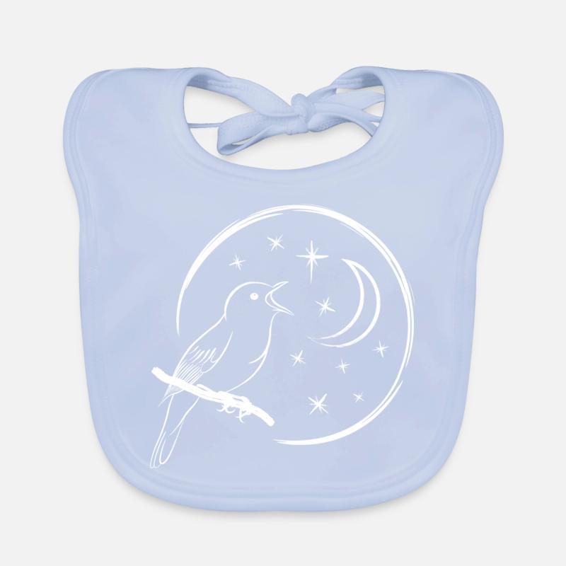 singing nightingale / singing bird Organic Baby Bibs
