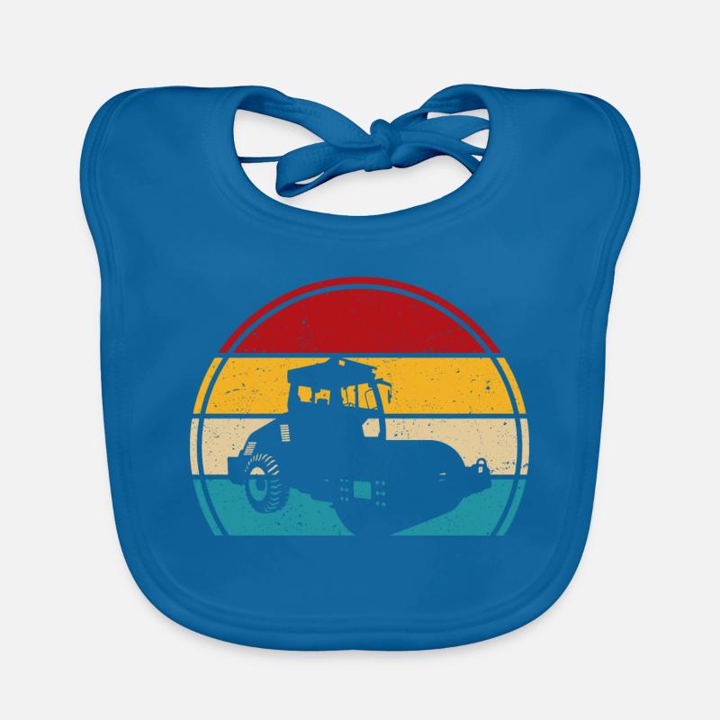 Roller retro t-shirt road roller Organic Baby Bibs