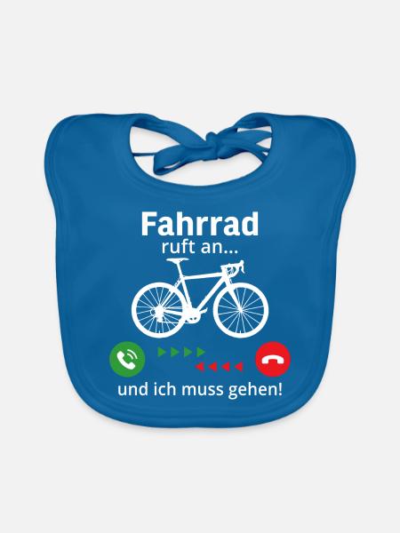 fahrrad ruft an und ich muss gehen t-shirt - Baby Bio-Lätzchen - Pfauenblau