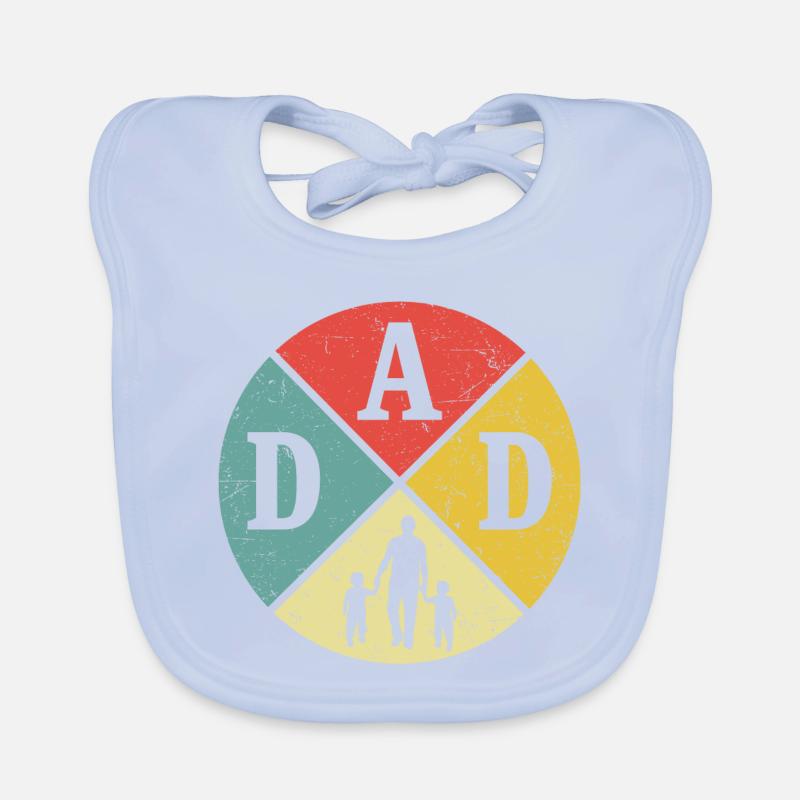 Vater mit zwei Söhnen Papa und Sohn Retro Papa Baby Bio-Lätzchen