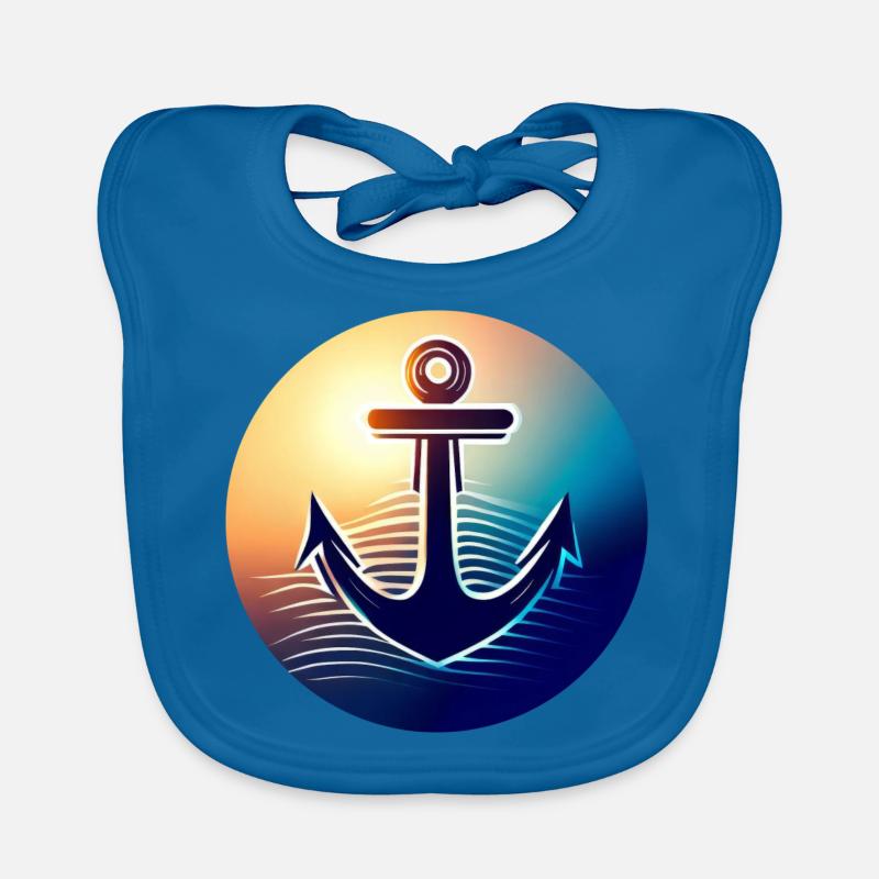 Anchor Sunset Round Organic Baby Bibs