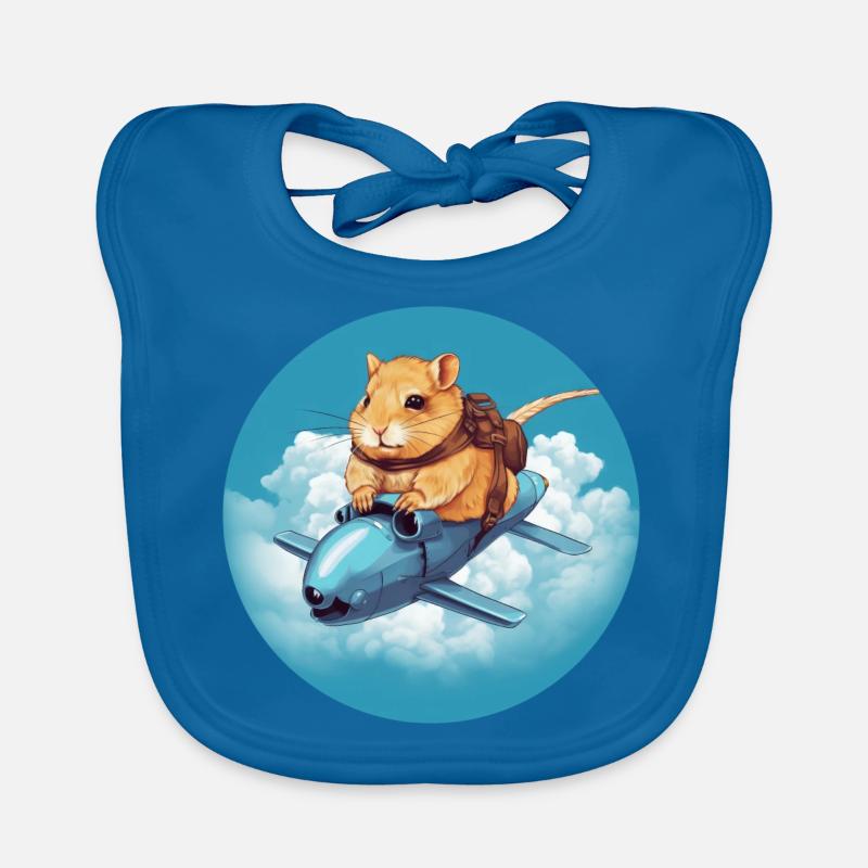 Hamster sur Rocket Sunset Blue Bavoir bio Bébé