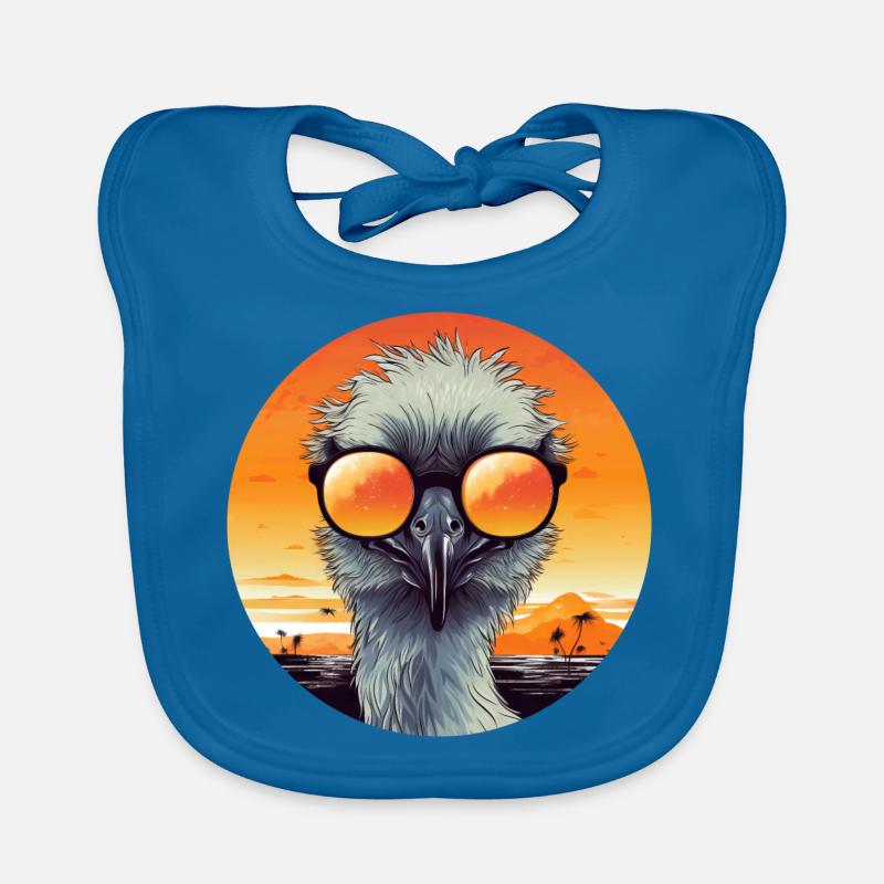 Cool bird at sunset: emu/ostrich with Organic Baby Bibs