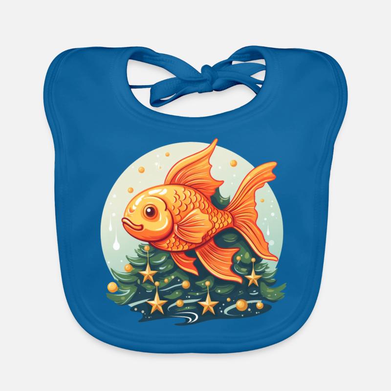 Sapin de Noël avec poisson rouge Bavoir bio Bébé